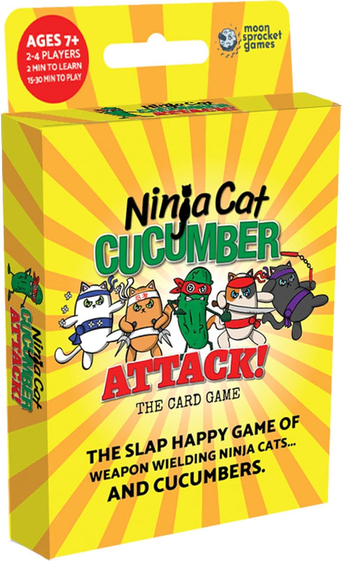 Ninja Cat Cucumber Attack! Card Game - Fast-Paced Slap-Happy Game of Weapon-Wielding Ninja Cats, Fun for Family Game Night, Ages 5+, 2-4 Players, ...