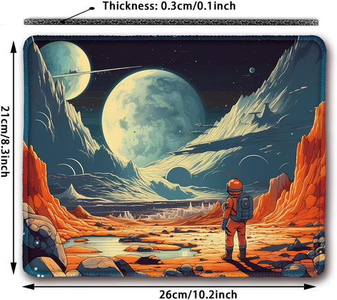 Space Themed Design, Vibrant Color Mouse Pad Travel Mouse Pad for Gaming Cloth Mouse Pad Laptop Mouse Pad, 26x21cm...