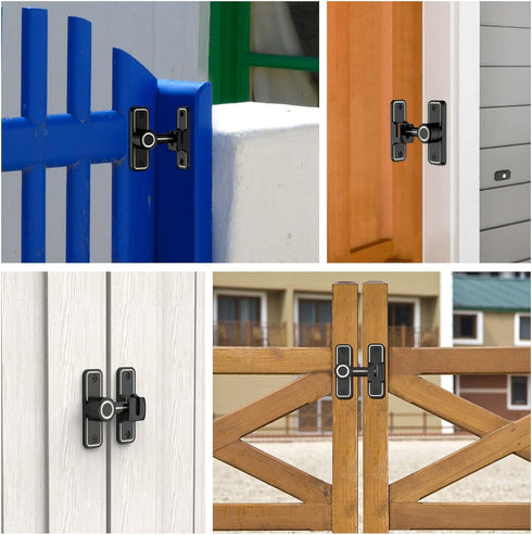 Sliding Barn Door Lock Hardware, 90 Degree Locks for Barn Doors, Flip Gate Latches for Barn, Garden, Bathroom, Outdoor, Garage, Window (Luminous B...
