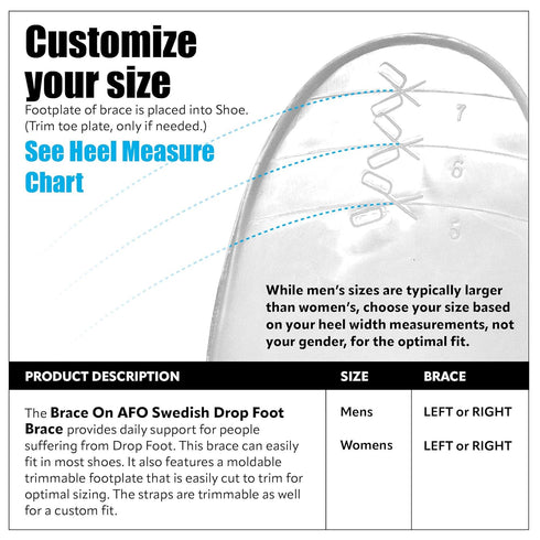 BraceOn AFO Swedish Drop Foot Stabilizer for Walking and Exercise, Drop Foot Braces for Men, AFO Brace & Foot Drop Braces, Foot Boot for Injured F...