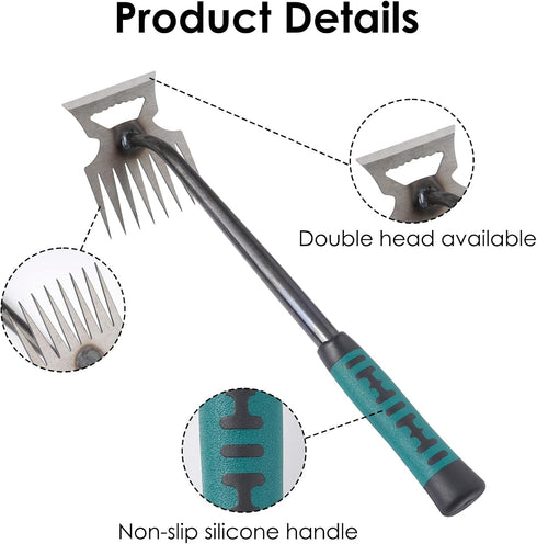 Garden Hand Weeder, Weed Puller Tool, Durable Manganese Steel with Non-Slip Handle, Multi-Purpose Hand Weeder Tool for Garden and Vegetable Garden...