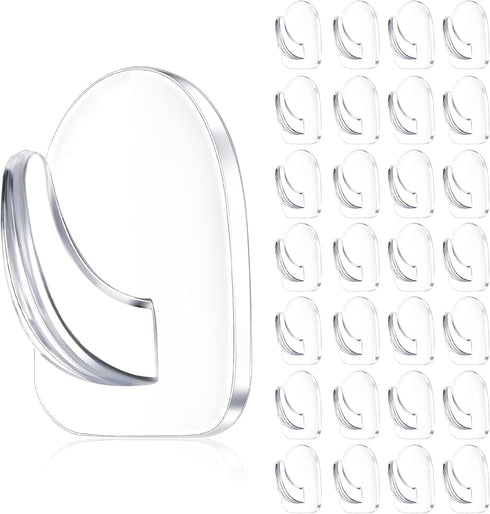 Jetec 60 Pieces Clear Adhesive Wall Hooks Transparent Reusable Seamless Hooks for Hanging Small Sticky Acrylic Hangers with Non Marking Sticker fo...
