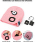 Bluetooth Beanie with Light, Unisex USB Rechargeable LED Headlamp Cap with Headphones, Built-in Speakers & Mic Winter Knitted Night Lighted Music ...