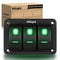 Nilight 3 Gang Aluminum Rocker Switch Panel Toggle Dash 5 Pin ON/Off Pre-Wired GreenBacklit for Automotive Cars Marine Boats RVs, Green (90127C)...