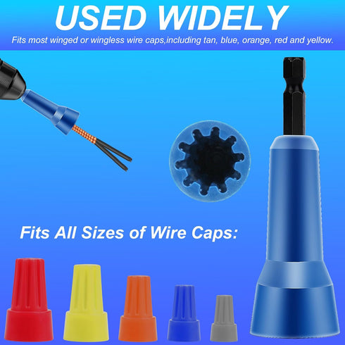 Wire Twister Tool for Drill, 2pcs Wire Stripper for Drill Wire Stripping Tool, Wire Nut Twister for Drill, Wire Connector Socket with 1/4" Chuck, ...