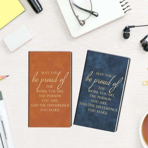 10 Pack Appreciation Gift for Employee A6 Leather Notebook Staff CNA Student Teacher Thank You Gift Inspirational Journal Bulk Gift for Graduation...