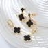 Lucky Clover Earrings Gold Dangle Hoop Earrings Black White Red Clover Earrings-Stud Jewelry Set for Women Trendy...