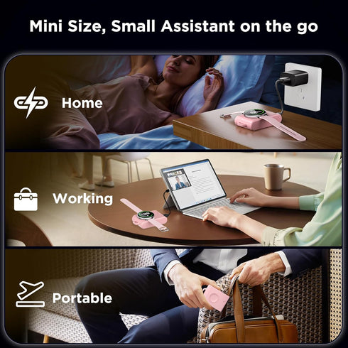 Portable Watch Charger for Samsung,2000mAh 2-in-1 Magnetic Travel Emergency Power Bank,Keychain Galaxy Watch Charger for Samsung Galaxy Watch 6/6 ...