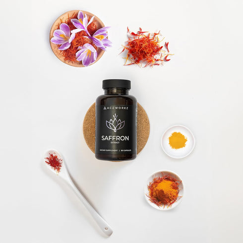 ACEWORKZ Saffron Supplement - 100% Pure Saffron Extract Capsules - Support Weight Management, Craving Control & Eye Health - for Women & Men (90 C...