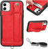 TOOVREN for iPhone 11 Wallet Lanyard Case Protective Cover with PU Leather Card Holder Adjustable Detachable Phone Lanyard Stand Strap for iPhone ...