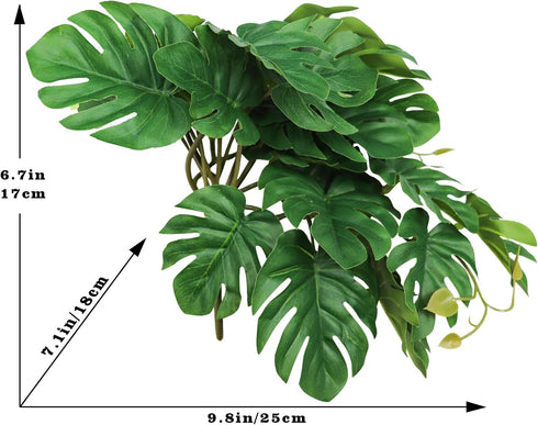 Hermit Crab Climbing Toy, Reptile Plants for Aquarium, Hanging Plastic Simulated Turtle Leaf Plant with Suction Cup, Reptile Tank Habitat Decor Ac...