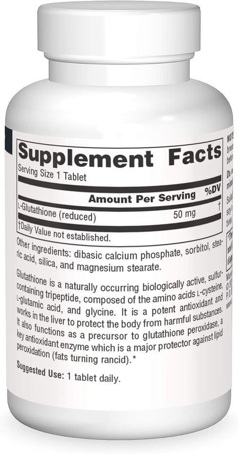 Source Naturals Glutathione, Supplement For Liver Support, 50mg - 30 Tablets...