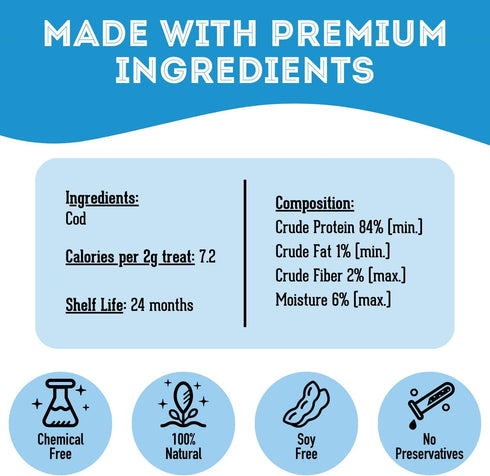 Wild Cod for Dogs & Cats (1.41 oz, Pack of 1) - Freeze Dried Single Ingredient Dog Treats - Natural Dog Treats, Grain Free...