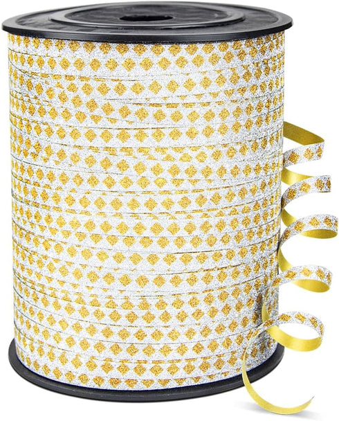 500 Yards Shiny Glitter Curling Ribbon with Spool, 1/5" Curly Ribbons - Perfect for Gift Wrapping, Florist Flowers, Birthday Party Decorations, an...