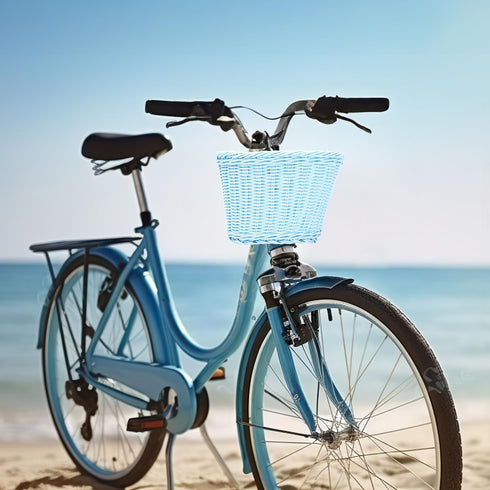 Steady Doggie Bike Basket - Front Bike Baskets - Bicycle Basket - Easy Installation - Hand-Woven Polypropylene - Durable and Anti-Fade - UV Protec...