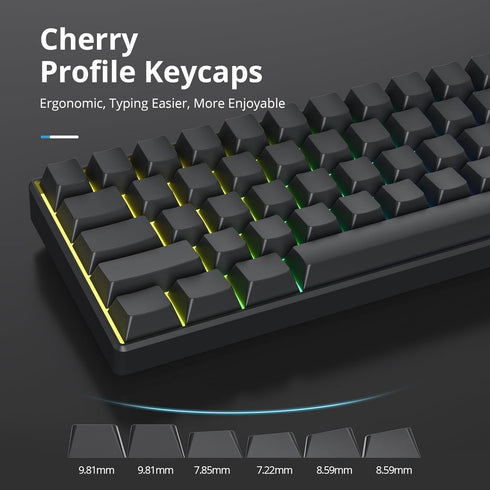 Fogruaden Blank Keycaps, Thick PBT Keycaps, Cherry Profile, Minimalist Grey Black Keycaps, 129 Keycaps Set with 7U Spacebar, Custom Keycaps for Ch...