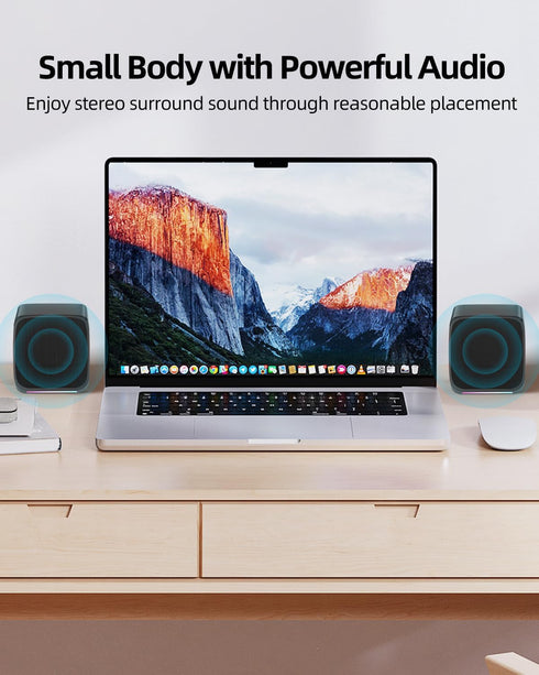 Computer Speakers,Computer Speakers for Desktop PC,Desktop Speakers,Small Computer Speakers USB Powered 3.5mm Aux Speaker for PC,Laptop,Tablet,Pho...