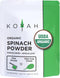 KOYAH - Organic Spinach Powder (Equivalent to 30 Cups Fresh): Freeze-Dried, Whole-Leaf Powder...