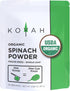 KOYAH - Organic Spinach Powder (Equivalent to 30 Cups Fresh): Freeze-Dried, Whole-Leaf Powder...