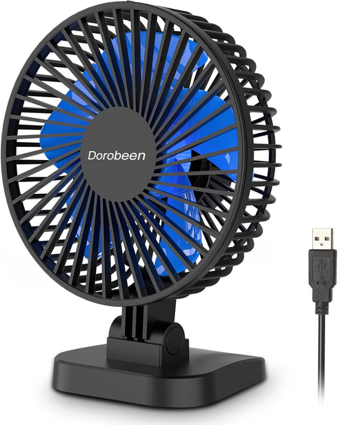 USB Fan, Small Desk Fan, 4 Inch Quiet Desktop Fan, USB Plug in, 3 Speeds, Personal Fan For Office,Home,Bedroom,Study,Powerful Airflow, 40°Tilting,...