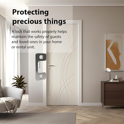 Adjustable Strike Plate for Exterior Doors - Reinforced Security with Large Deadbolt Hole for Deadbolts and Electronic Locks - Home and Rental Sec...