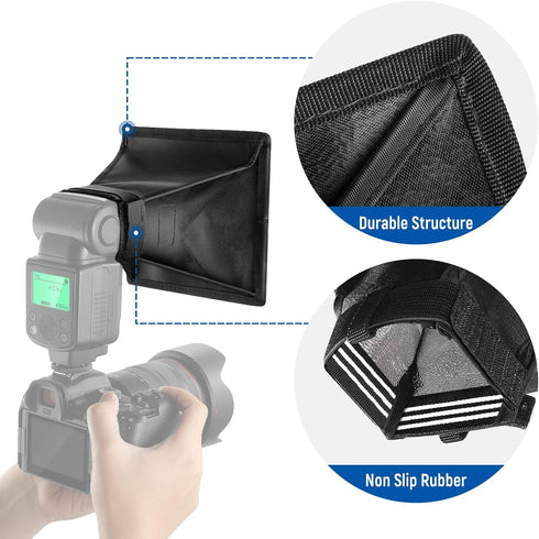 NEEWER Flash Diffuser Light Softbox 6" x 5", Universal, Collapsible with Storage Pouch Compatible with Canon Nikon Sony Godox Yongnuo NEEWER speed...