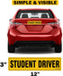 TOTOMO Student Driver Sticker for Car- Large 12x3 Adhesive Reflective Vehicle Safety Sign Window Cling for New Rookie Learner Drivers Removable Bu...