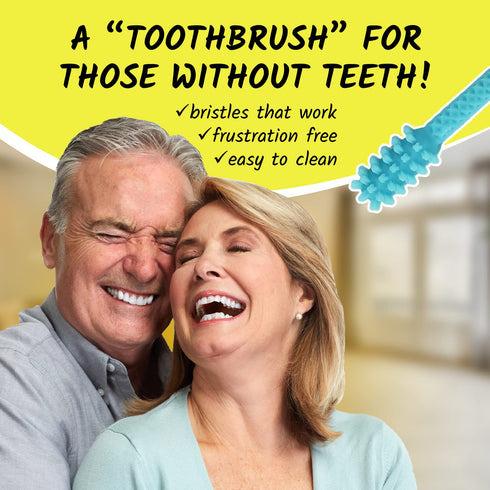 V4 Hard Plastic Denture Brush - Denture Gel Adhesive Remover - Remove Denture Gel Adhesive from Mouth & Gums, Oral Hygiene Products, Scraper w/Tex...