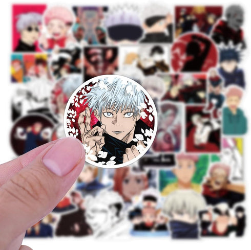 JinYu Goj. Sat. Cosplay Glasses and Necklace Anime Satoru Cosplay Finger Ring Cosplay Prop Accessory 10pcs Stickers for Anime Fans to Collect...