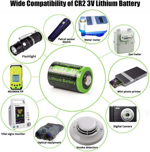 CR2 3V Lithium Battery, 3 Volt DLCR2 Battery for Golf Rangefinder Baby Monitor Funifilm Instax Alarm System Flashlight Non-Rechargeable (4 Pack)...