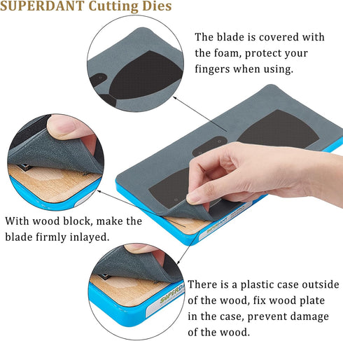 SUPERDANT Leather Cutting Dies Leather Key Sleeve Wooden Die Cutting Protective Car Key Case Cover DIY Craft Die Cut Faux Leather Key Holder Stora...
