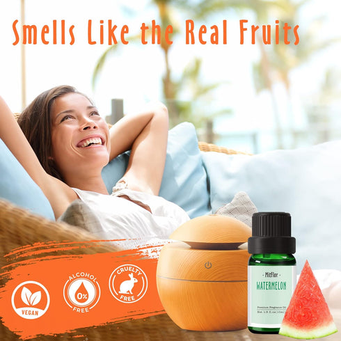 Fragrance Oil, MitFlor Premium Fruit Essential Oils Set, Fruity Scents for Soap & Candle Making, Summer Diffuser Oils, Refreshing & Long-Lasting, ...