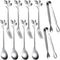 Leaf Coffee Spoons, Mini Serving Tongs and Appetizer Forks Stainless Steel Sugar Cube Tongs Dessert Spoons Metal Dinner Forks for Dessert Coffee T...