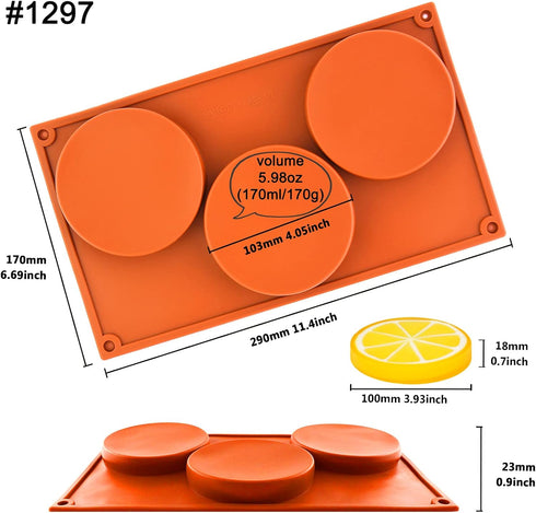 FUNSHOWCASE Large Round Disc Candy Silicone Molds 2-Bundle...