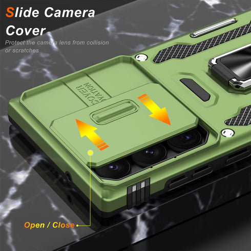 FUNMIKO for Samsung Galaxy S22 Ultra Case with Upgraded Sliding Camera Lens Cover and Strong Magnetic Kickstand - Military-Grade Shockproof Protec...