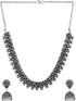 Antique Silver Oxidized Ethnic Indian Traditional Party Wear Statement Necklace Set with Jhumka Earrings Jewelry for Women...