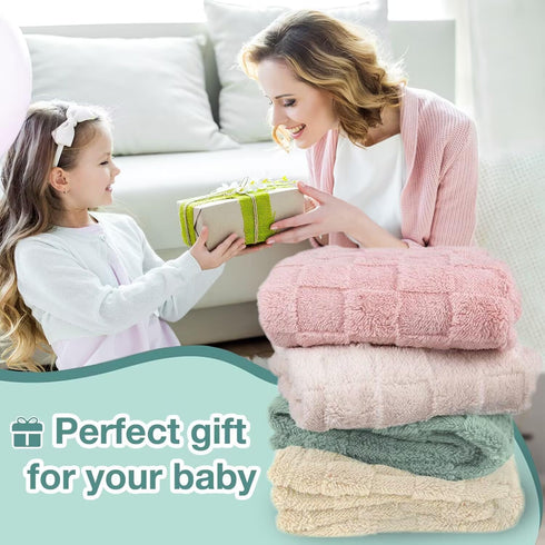 HOMRITAR Baby Blanket for Girls 3D Checkerboard Grid Ultra- Soft Fluffy Toddler Blanket for Kids Warm Cozy Chessboard Chocolate Design Infant Blan...