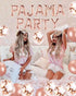 LaVenty Set of 11 Rose Gold PAJAMA PARTY Balloons PAJAMA PARTY Banner Pajama Party Decor Slumber Party Spa Party Balloons...