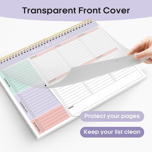 Weekly To Do List Notepad with 52 Undated Sheets?8.5"×11"?- Weekly Desk Planner for Women & Man, Work and Home - Violet Dream...