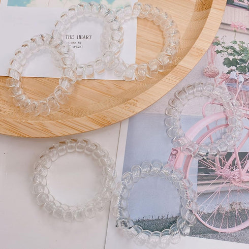 Spiral Hair Ties 20 Pieces Coil Hair Ties Traceless No Crease Phone Cord Hair Ties Waterproof Ponytail Holder 2.15inch No Damage Elastic Hair Band...