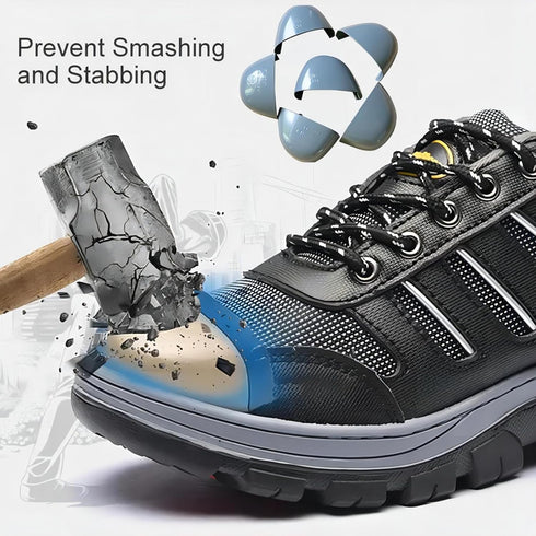 Steel Toe Guards for Work Shoes - 1 Pair Safety Toe Caps for Men and Women with Protective Safety Mask and Incense Headgear: Prevent Toes from Bei...