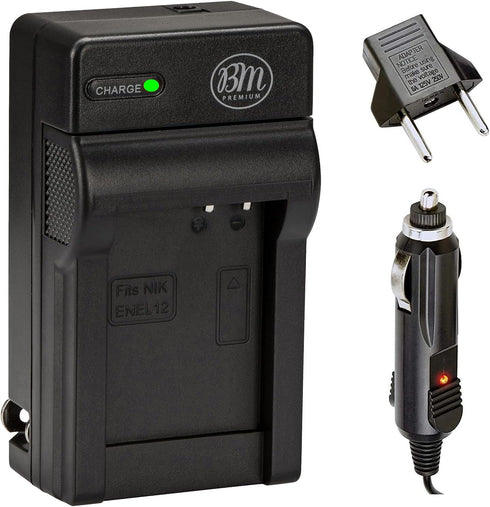 BM EN-EL12 Battery Charger for Nikon Coolpix A1000 B600 W300 A900 AW100 AW110 AW120 AW130 S6200 S6300 S8100 S8200 S9050 S9200 S9300 S9400 S9500 S9...