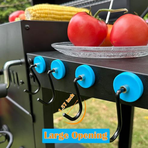 4 Pack Strong Magnetic Grill Hooks, Heavy Duty Grill Hooks for Utensil, Powerful Magnetic Hooks for for Refrigerator Kitchen Traeger Blackstone Pi...