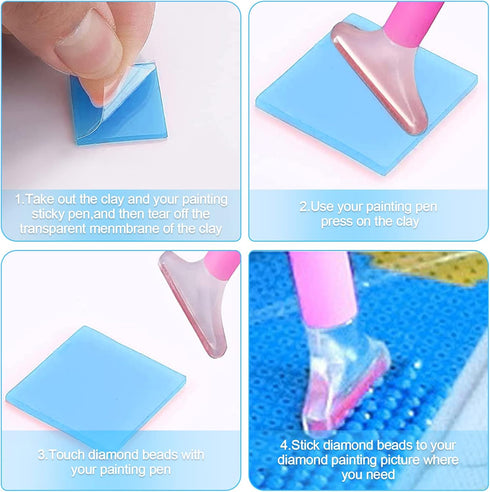 80pcs Diamond Painting Glue Clay, Colorful Painting Clay Wax Embroidery Cross-Stitch Painting Set Tool DIY Diamond Wax Tool for Embroidery Accesso...