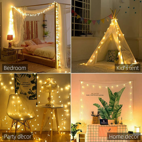 Star String Lights 10Ft 20 LED Fairy Lights Battery Operated Waterproof Indoor Outdoor Twinkle Christmas Lights for Bedroom Party Wedding Xmas Tre...