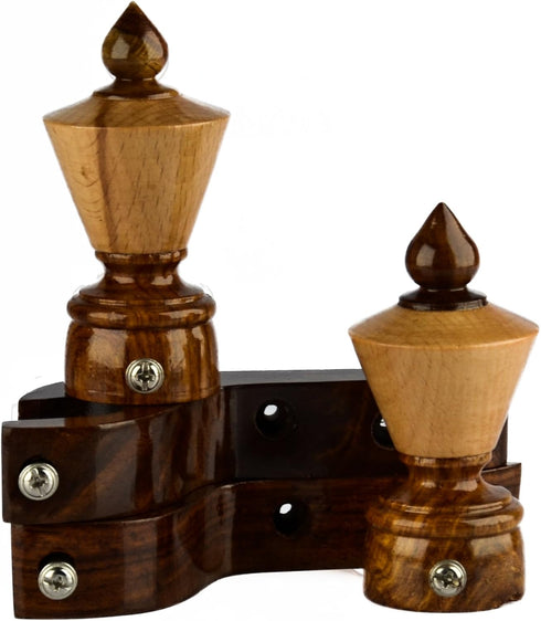 Handmade Wooden Curtain Rod Brackets with Round Finials for Curtains, Natural Rosewood, Home Accessories | Window Treatment | Drapes...