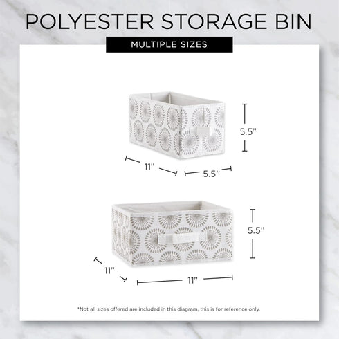DII Non Woven Polyester Storage Bin, 11x11x5.5-inch, Starburst Gray, 2 Piece...
