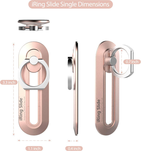 iRing Slide, Made in Korea, Wireless Charging Friendly Phone Holder. Cell Phone Ring Grip Finger Holder and Stand Compatible with iPhone 12,13 & 1...