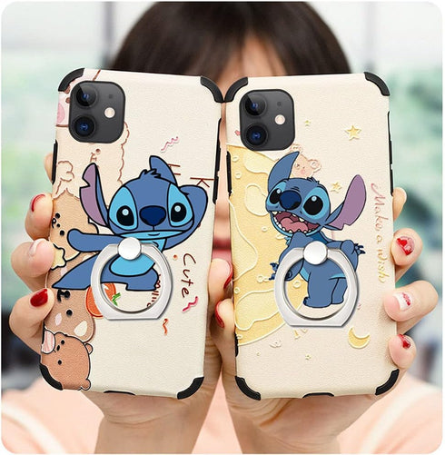 ZOSTLAND 3Pack Naughty Funny Blue Alien ET Handstand Alien Phone Ring Universal 360°Adjustable Phone Case Finger Grip Stand Holder Desk Stent Moun...