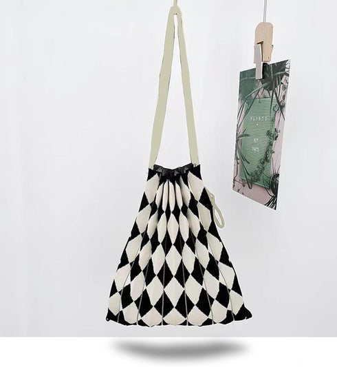 HUANN Women's Foldable Shoulder Handbags Hand Crocheted Bags Large Shoulder Shopping Bag tote bag Aesthetic Cute Tote bags...